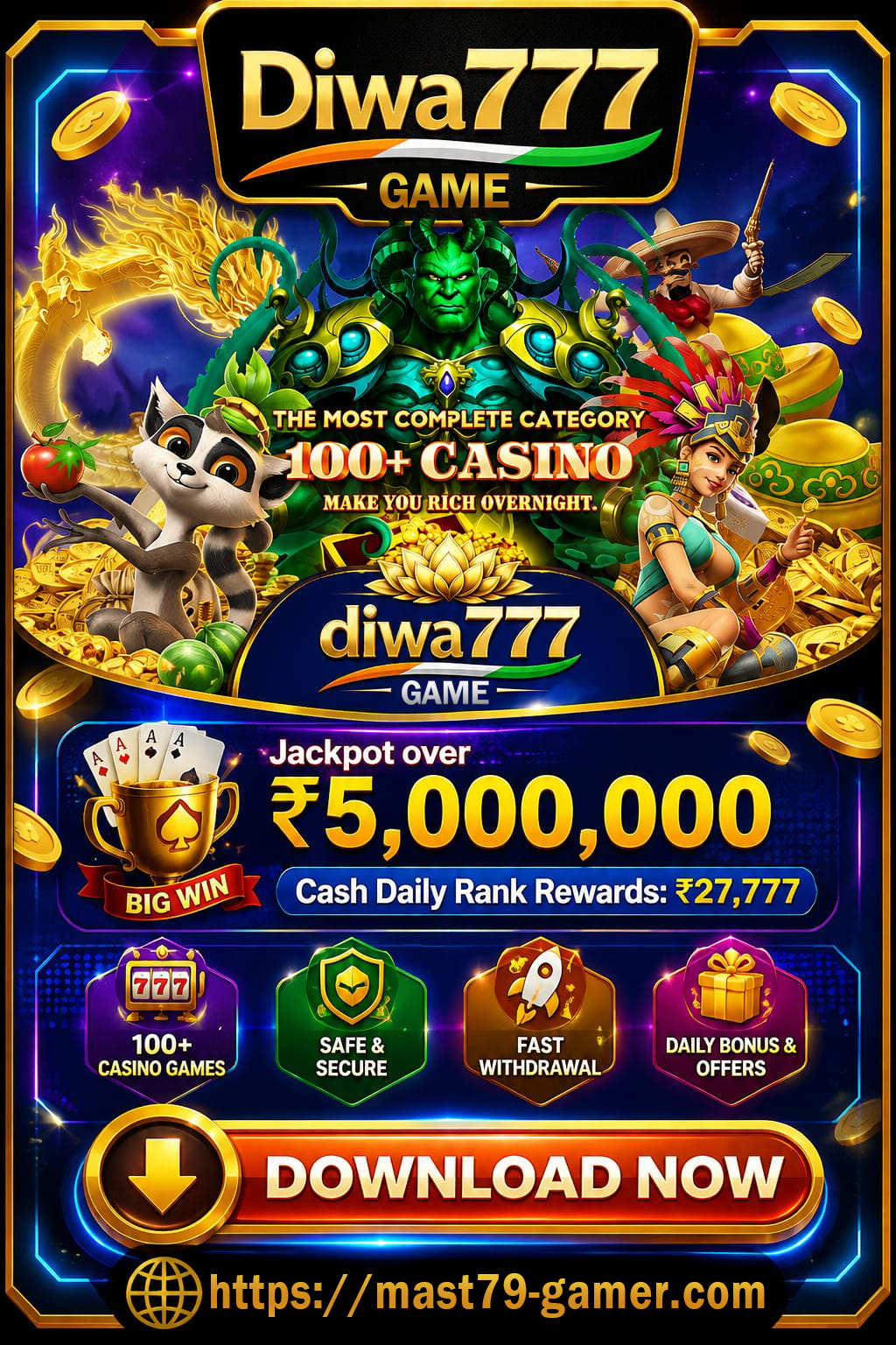 Diwa 777 Game Android game guide banner showing the mobile brand for users in India