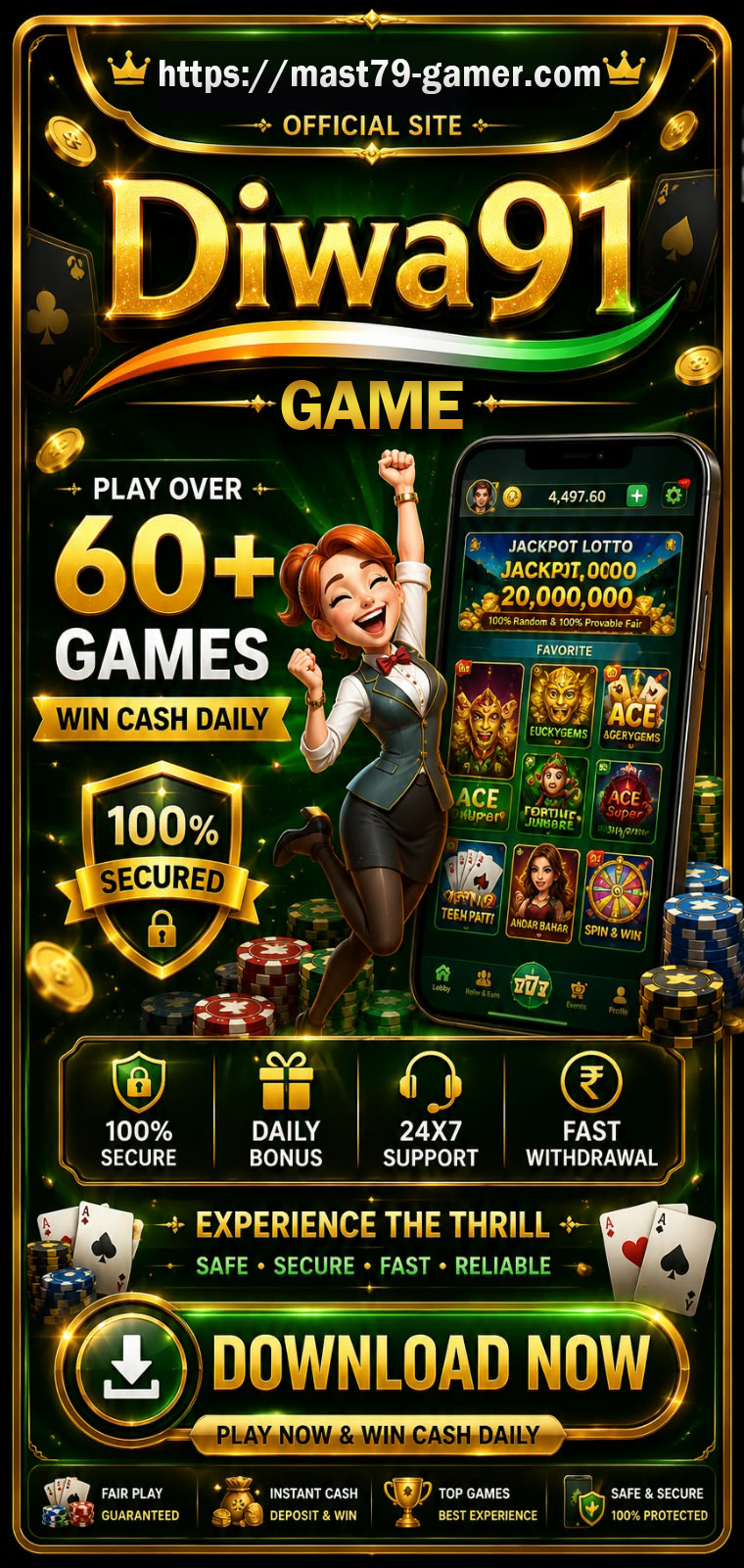 Diwa 91 Game Android game guide banner showing the mobile brand for users in India
