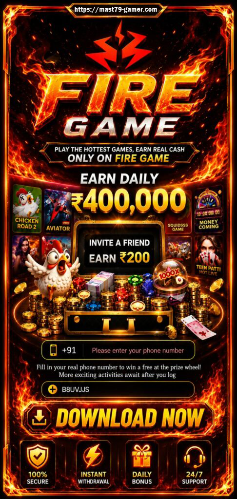 Fire Game Android game guide banner showing the mobile brand for users in India