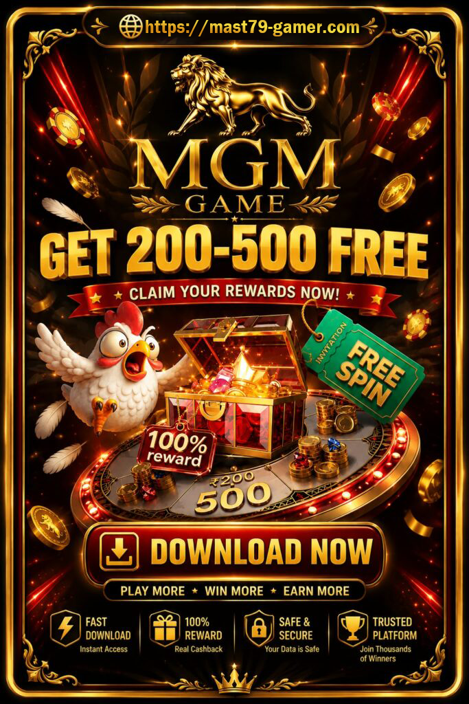 MGM Game Android game guide banner showing the mobile brand for users in India