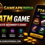 77ATM Game app artwork shown with guidance about the main setup and usage questions a new Android user is likely to have