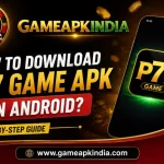 P77 Game mobile guide image illustrating the section on APK download, installation and update handling